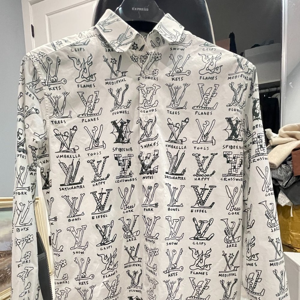 Louis Vuitton long sleeve shirt with LV pattern (size S)
